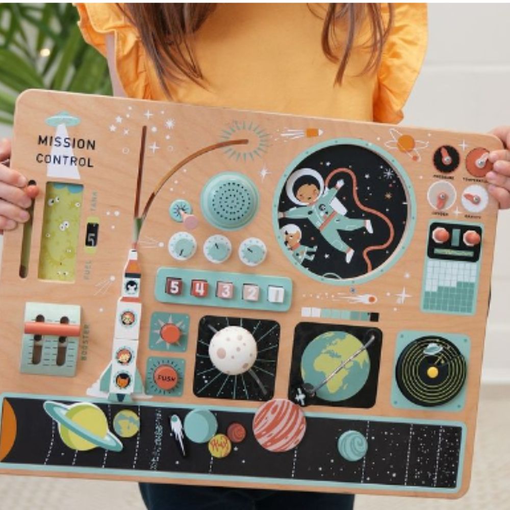 Tender Leaf Toys Space Adventure Wooden Rocket Set - 7-Piece Outer Space Playmat & Toys For Kids 3+ - View #2