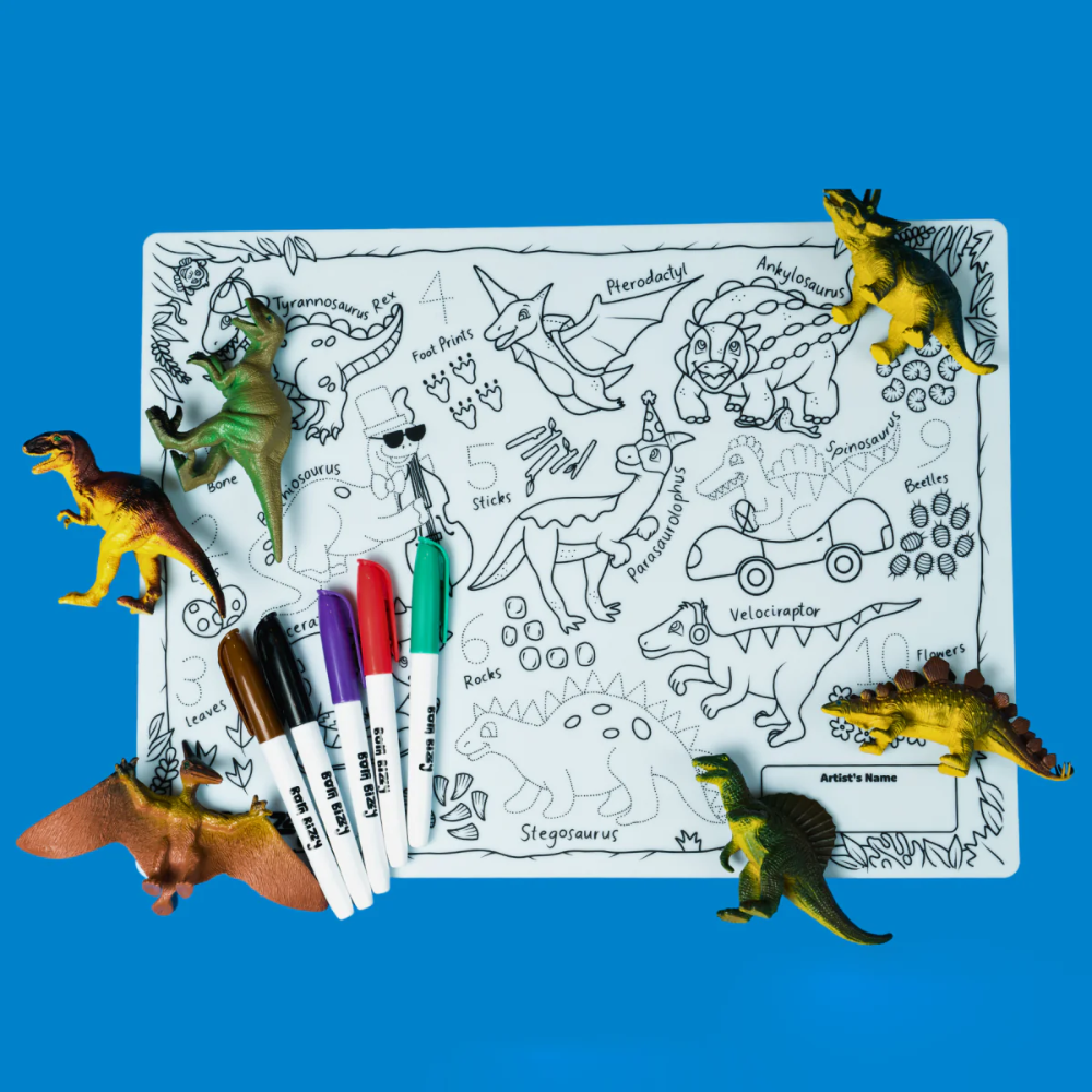 Roarsome reusable Silicone drawing mat set- Born Bizzy – All The Kids