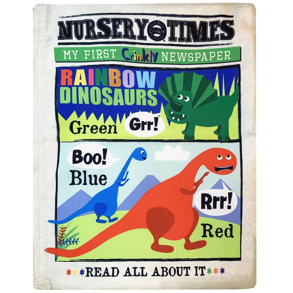 Crinkle Cloth Book - Rainbow Dinosaurs