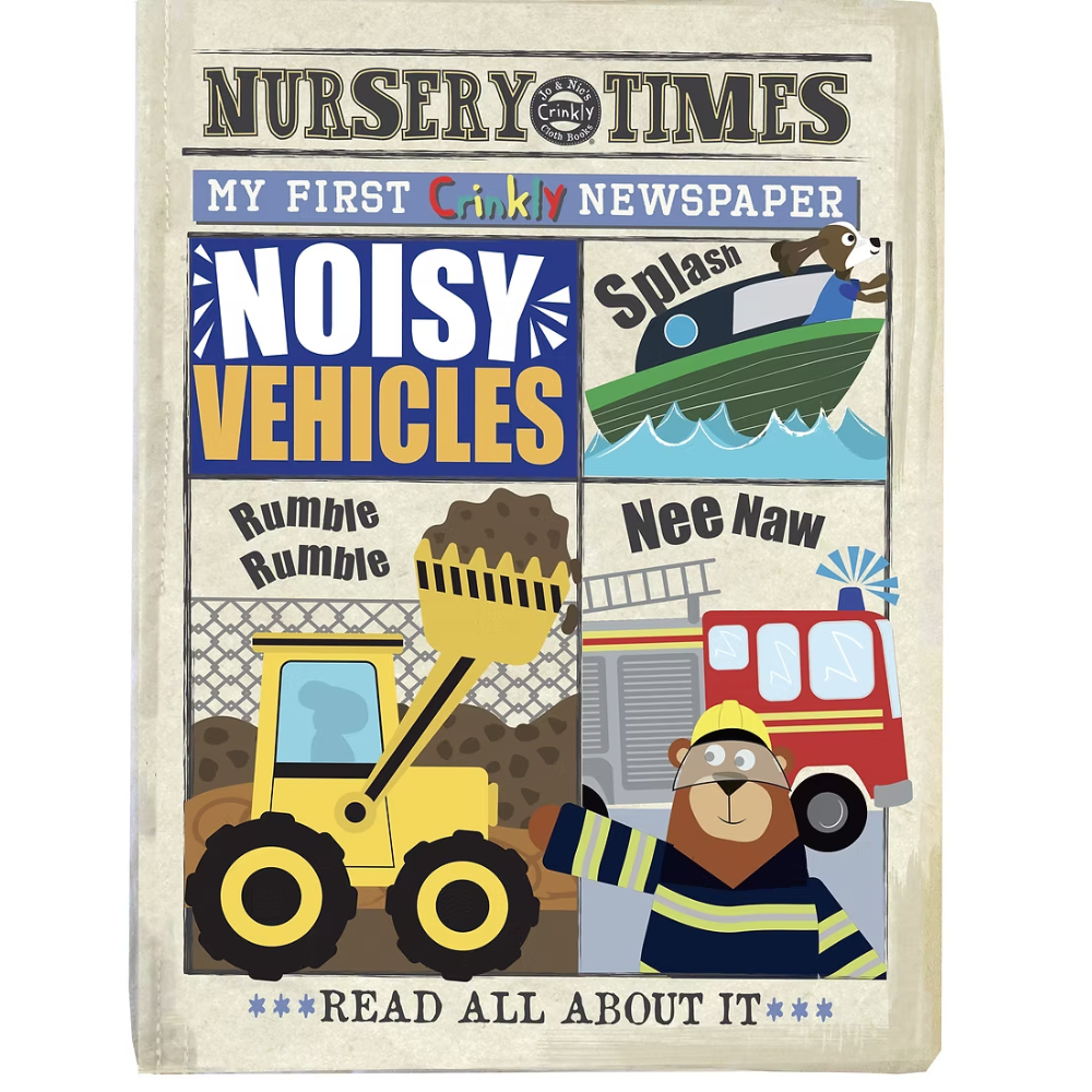 Crinkle Cloth Book - Noisy Vehicles