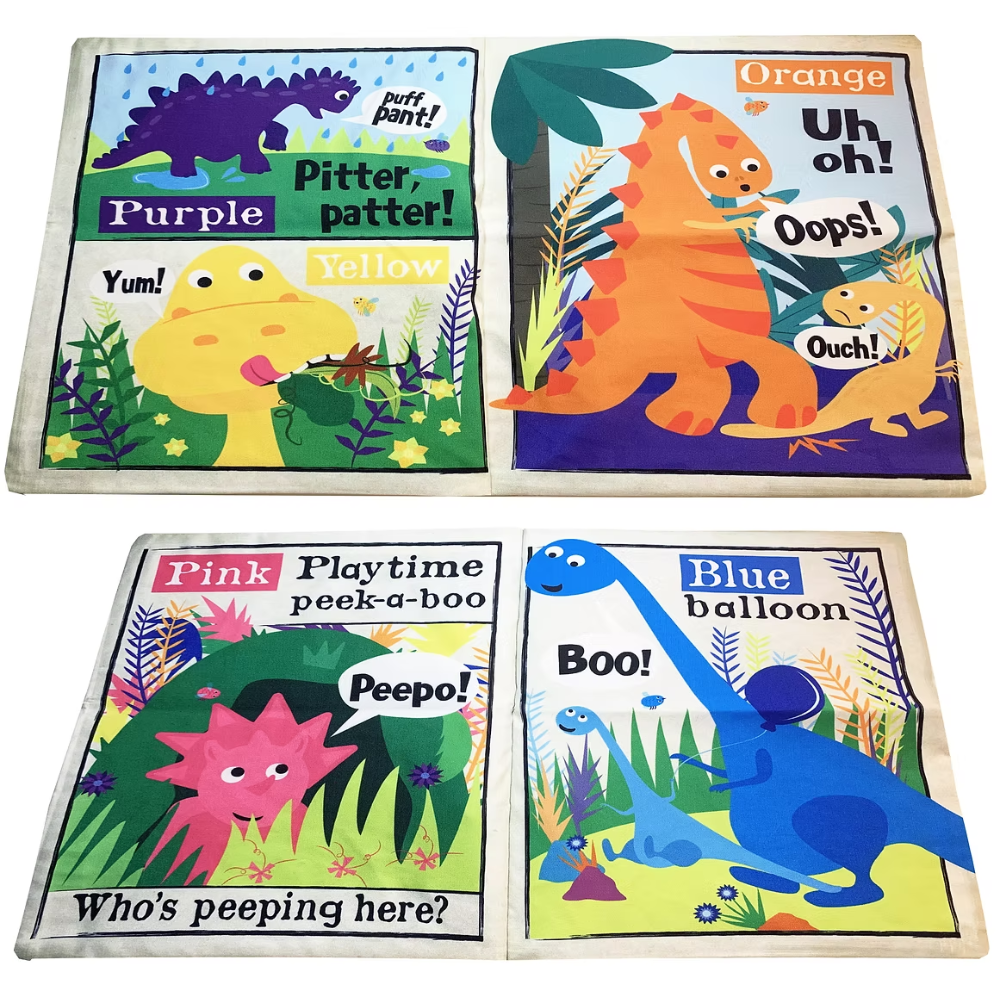 Crinkle Cloth Book - Rainbow Dinosaurs