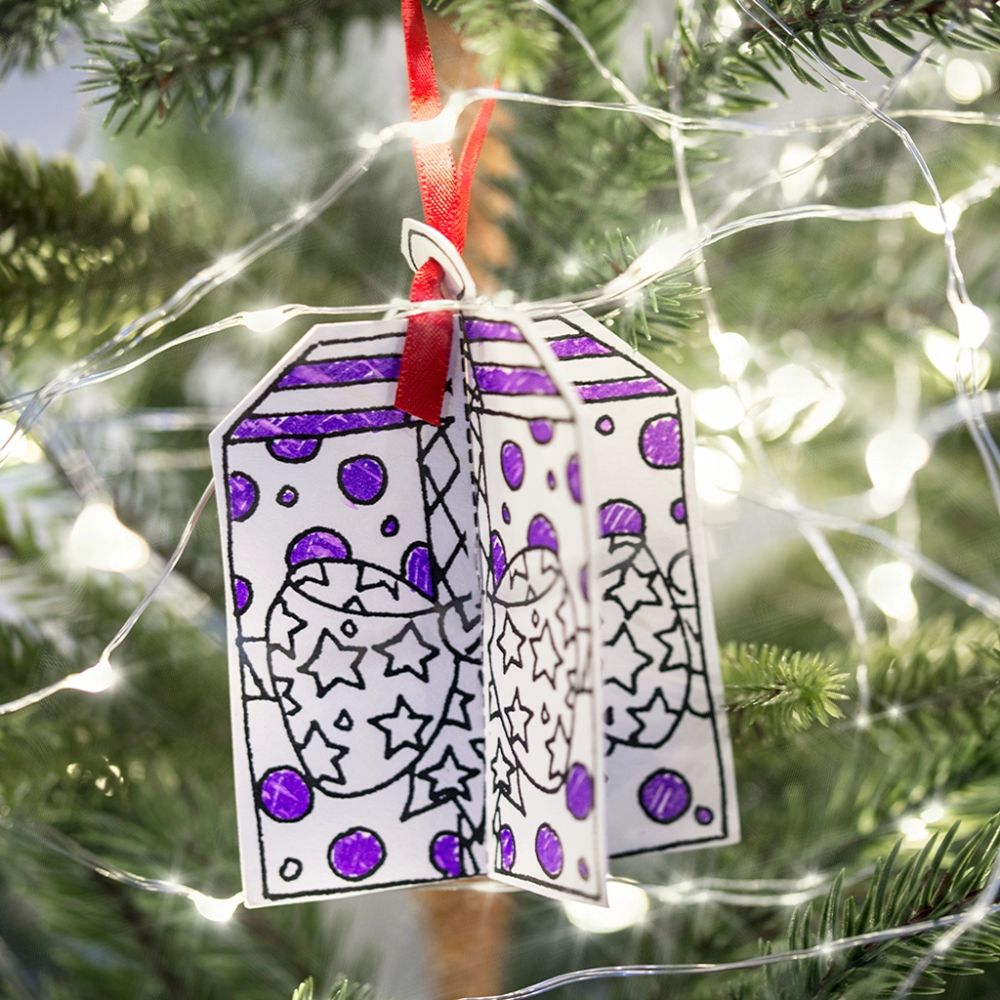 Colour-in Christmas 3D Decorations