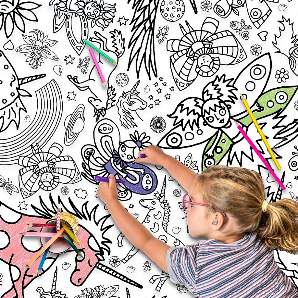 Unicorns and Fairies Giant Colouring Poster
