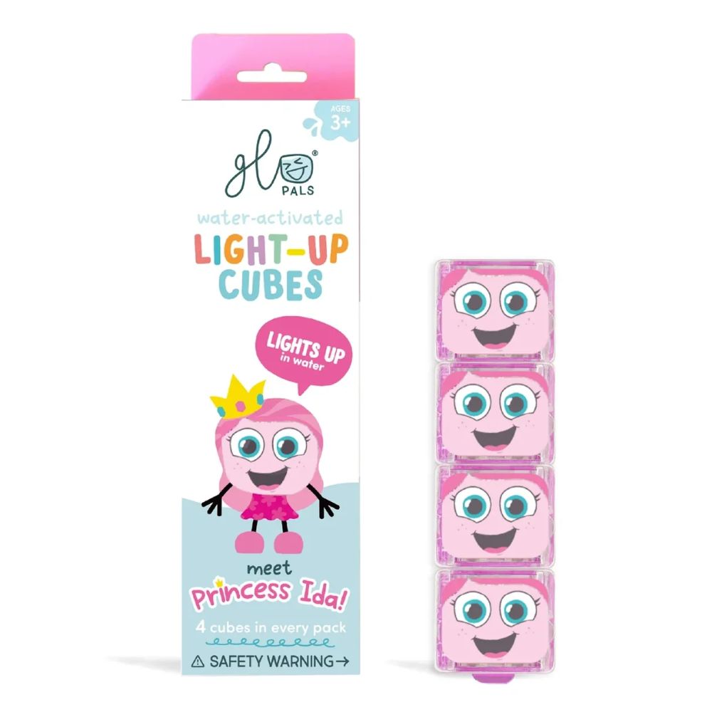 Glo Pals Light up Sensory Cubes - 4 Pack (Princess Ida Pink)