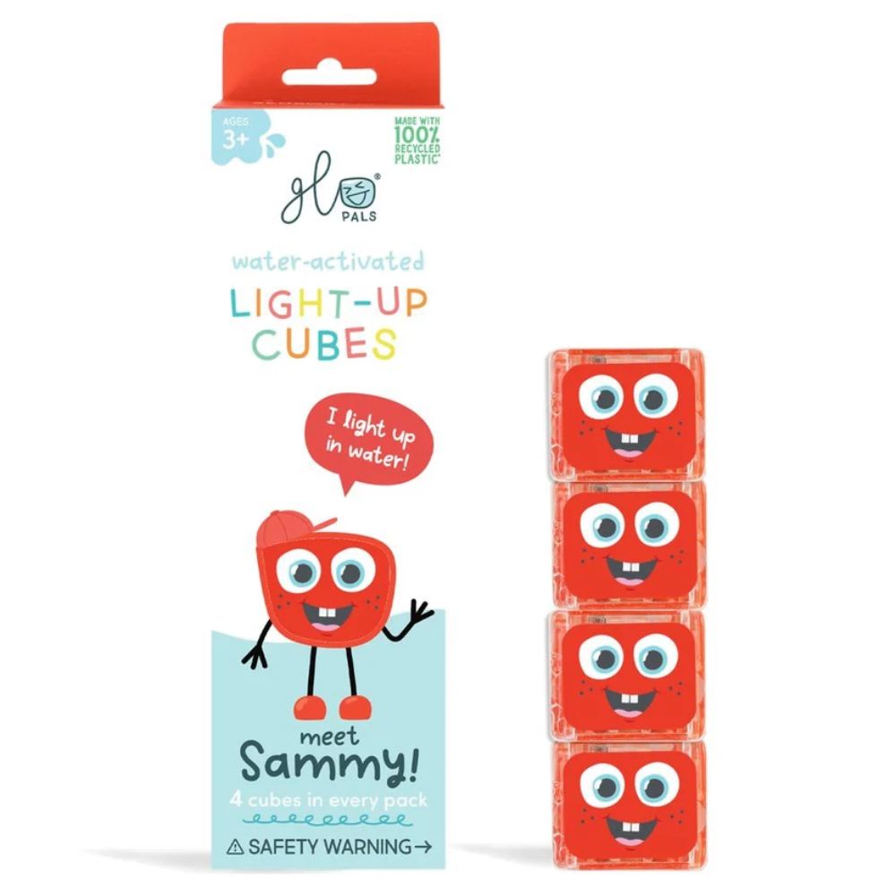 Glo Pals Light up Sensory Cubes - 4 Pack (Sammy Red)