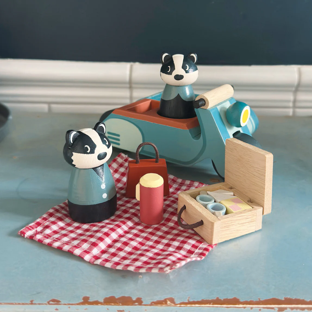 Badger Picnic Motorbike Ride Merrywood Tales