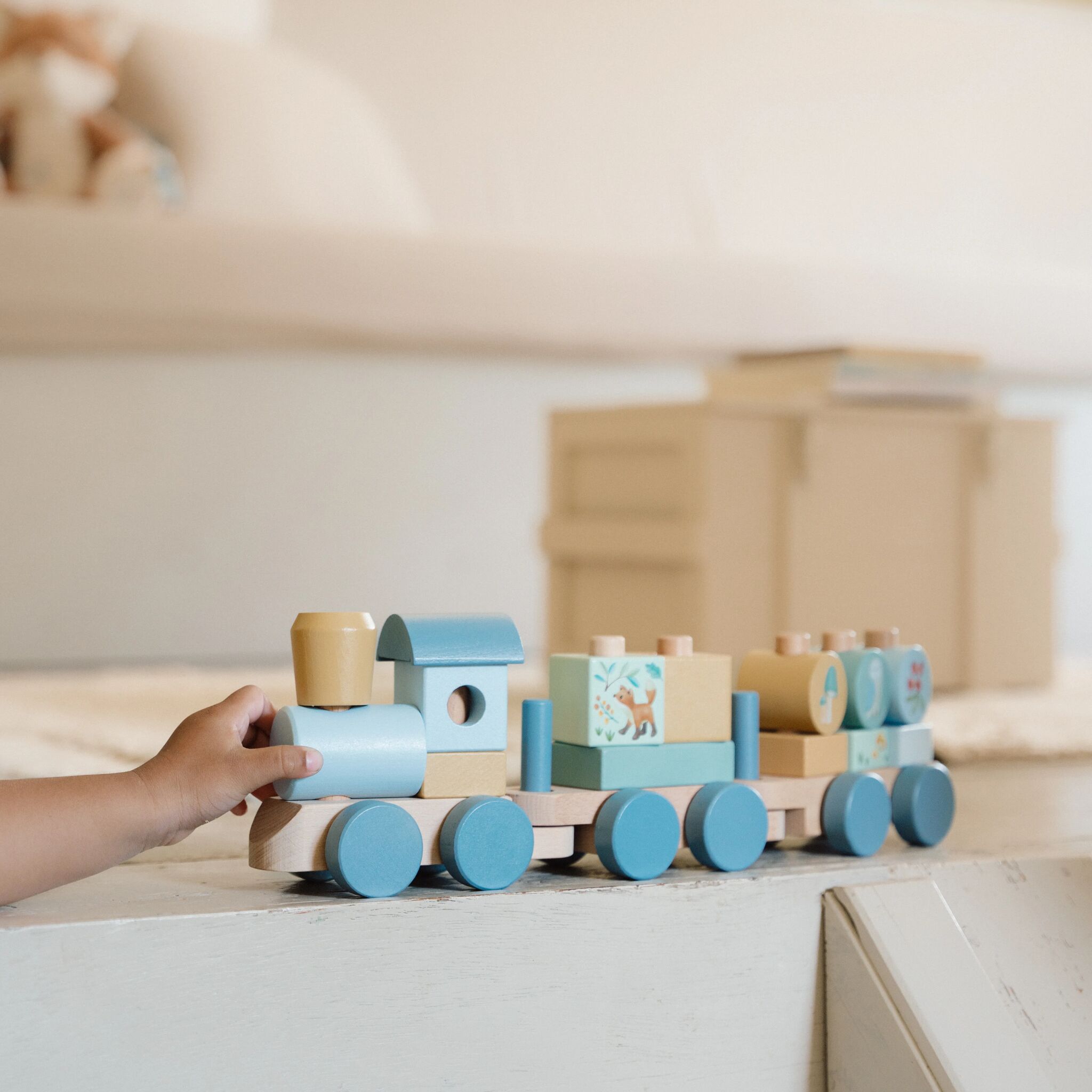 Wooden Stacking Train - Forest Friends