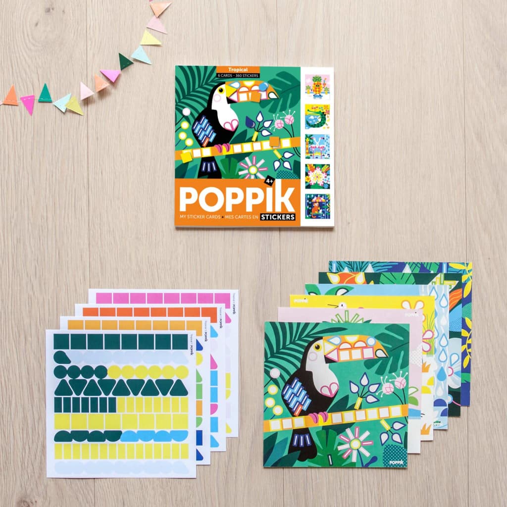 Poppik Creative Sticker Cards - Tropical